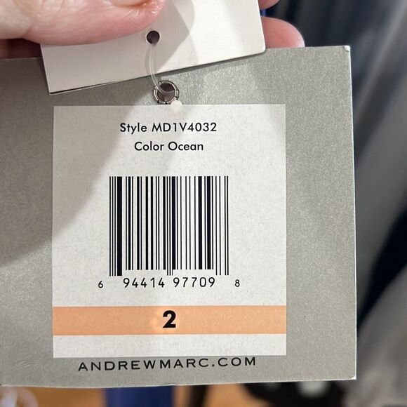 Marc New York Andrew Marc Bodycon Shift Dress Stitching Details Cap Sleeves Blue - Picture 15 of 16